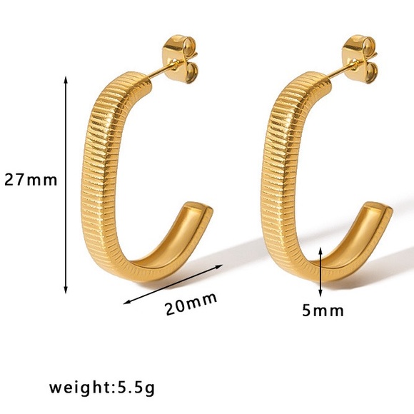 NEW💎18K Gold Plated Hoop Earrings*Minimalist Design* - Picture 7 of 7